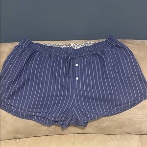 Aerie Navy and White Striped Lounge Shorts